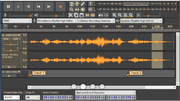 audacity music workstation software