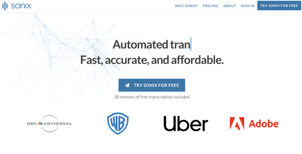 sonix ai audio transcription from video