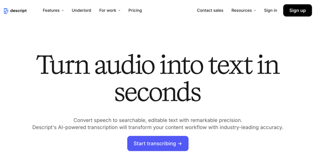 trint ai tool for video transcription